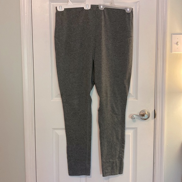 Isabel Maternity | Over-the-Bump Heather Grey Ankle Length Leggings - Picture 1 of 4
